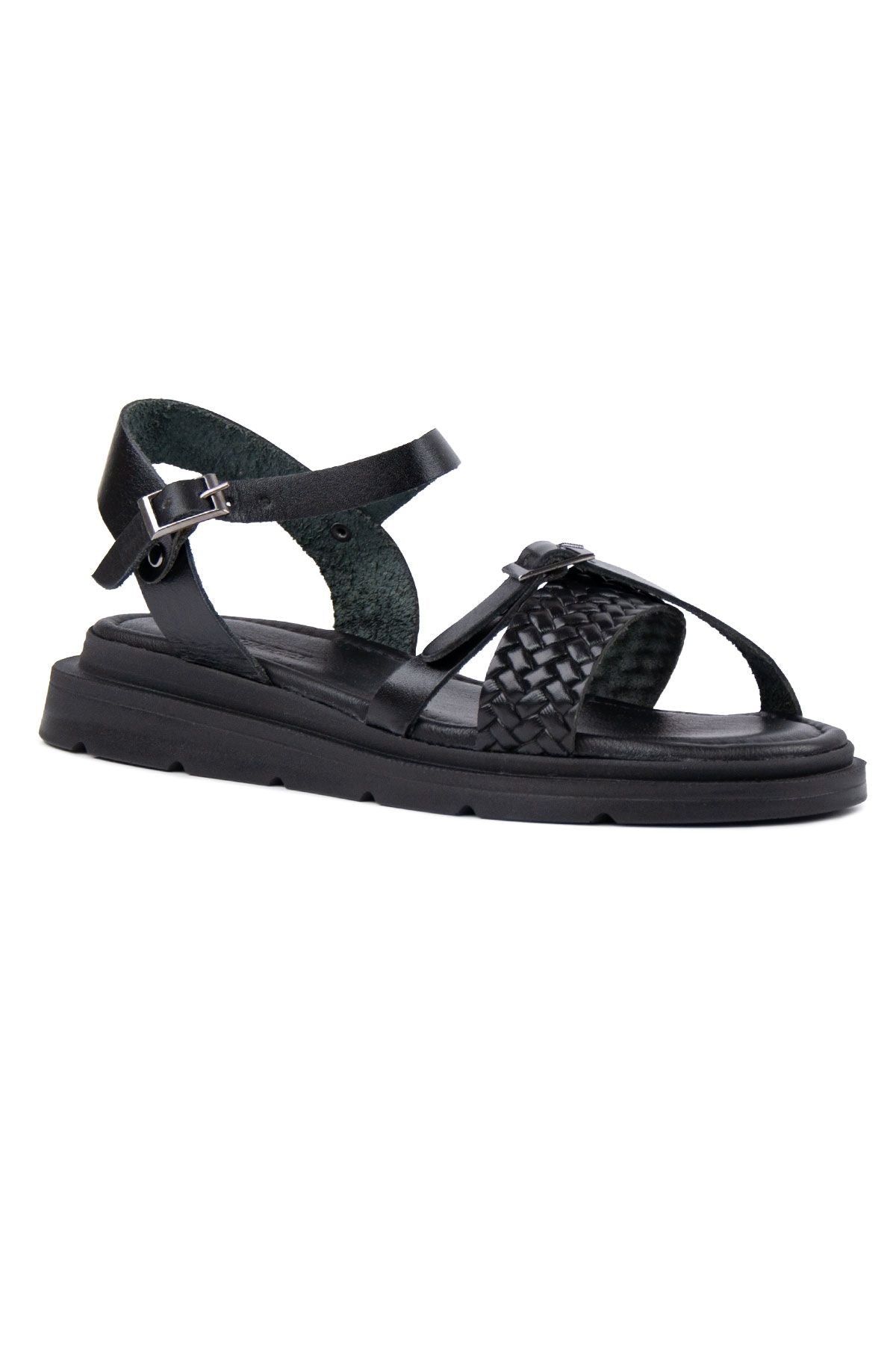Hakiki Deri Kadın Sandalet DG6054 Siyah