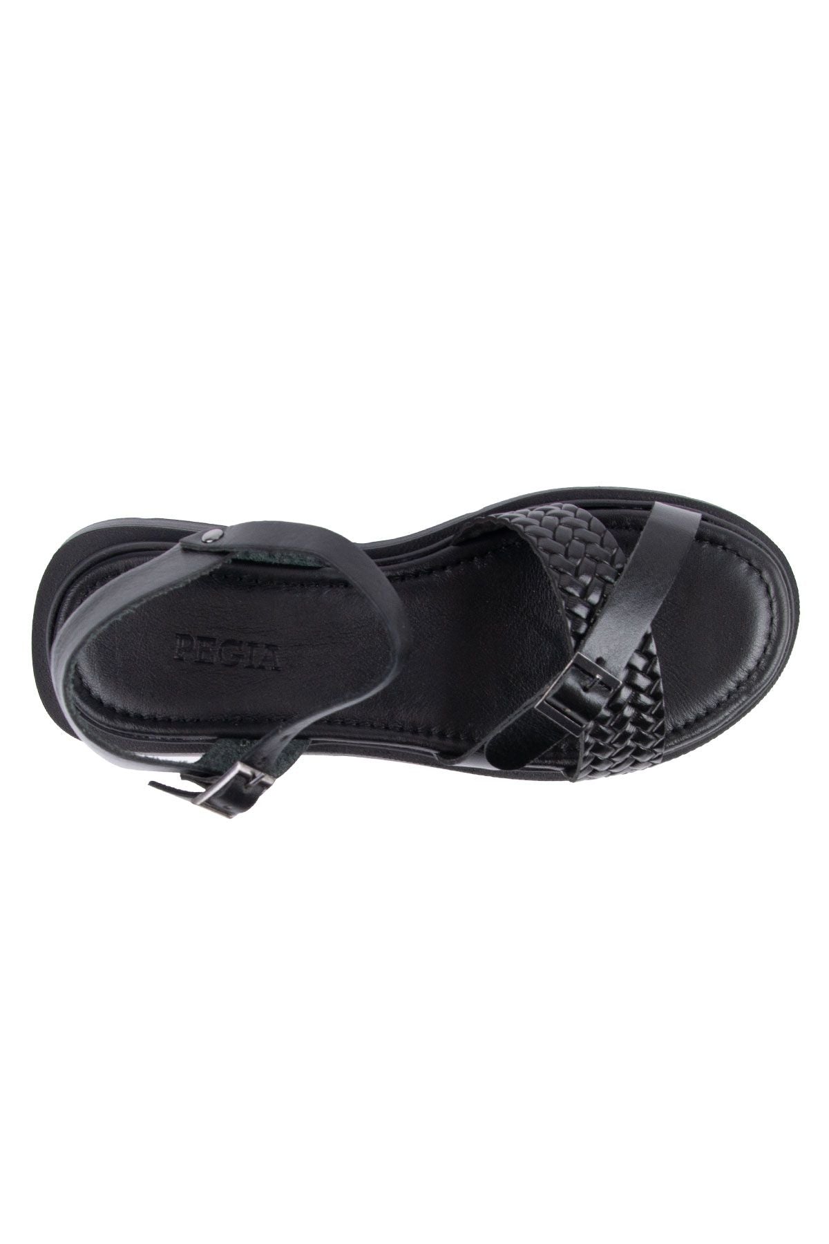 Hakiki Deri Kadın Sandalet DG6054 Siyah