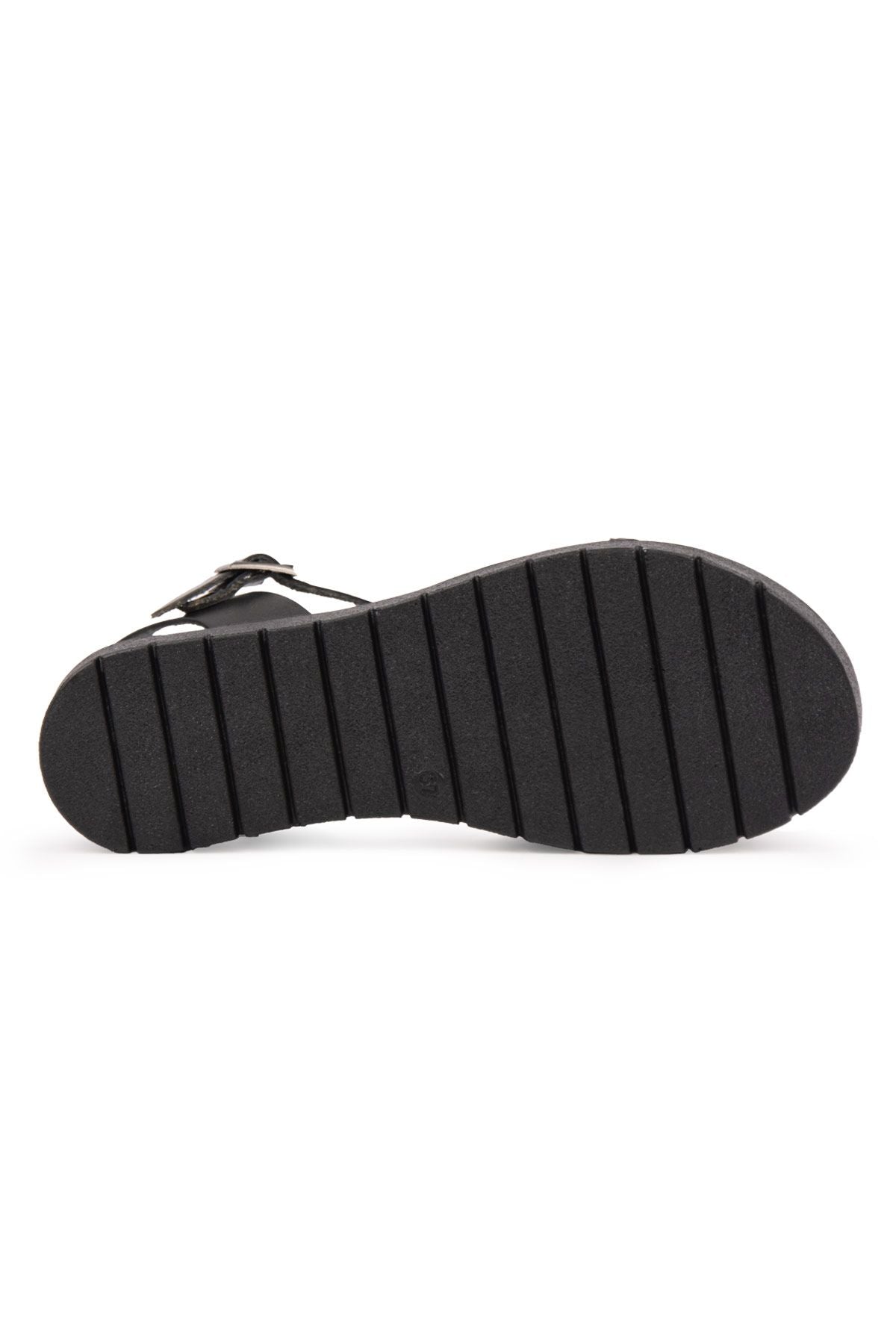 Hakiki Deri Kadın Sandalet DG6061 Siyah