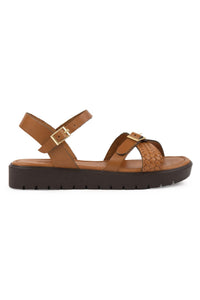 Genuine Leather Women's Sandal DG6061 Tobacco