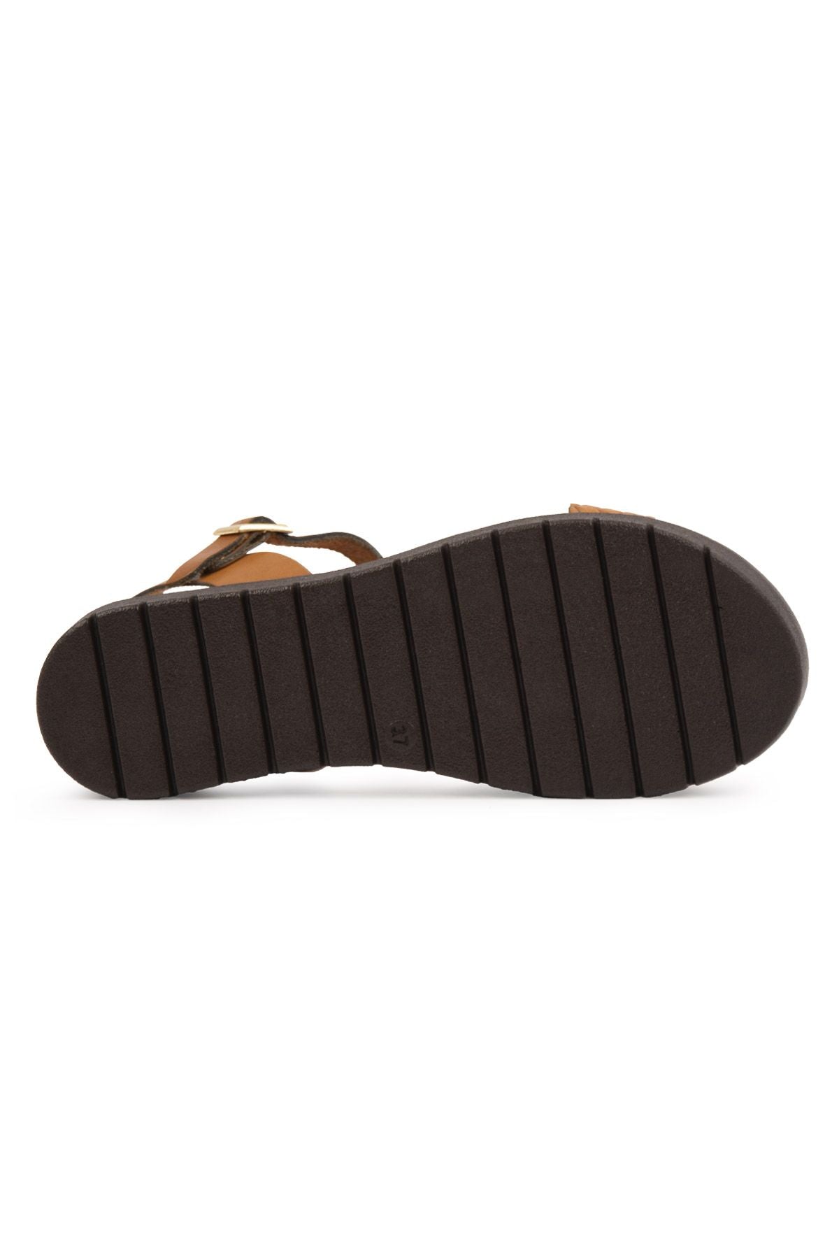 Hakiki Deri Kadın Sandalet DG6061 Taba