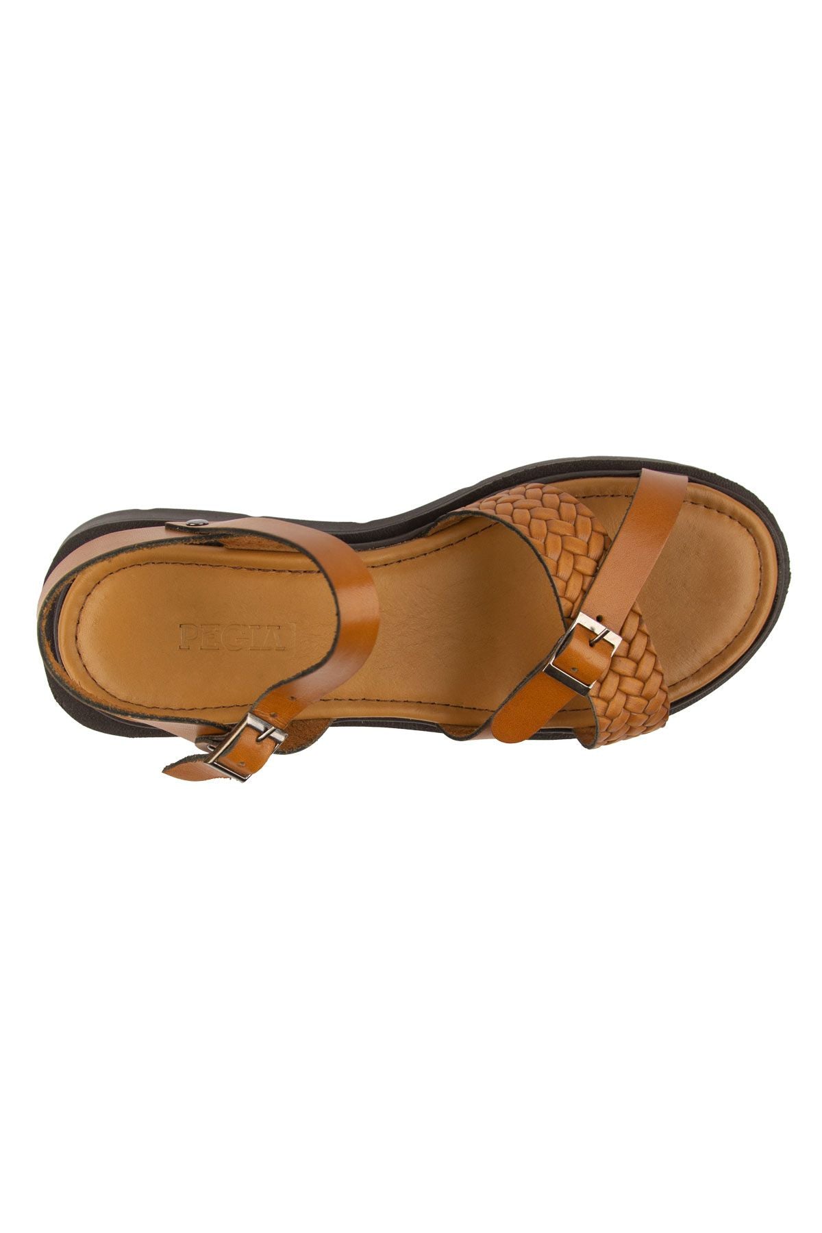 Hakiki Deri Kadın Sandalet DG6067 Taba