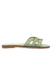 Genuine Leather Women's Slipper DG6058 Green