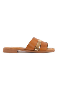 Genuine Leather Women's Slipper DG6059 Tobacco