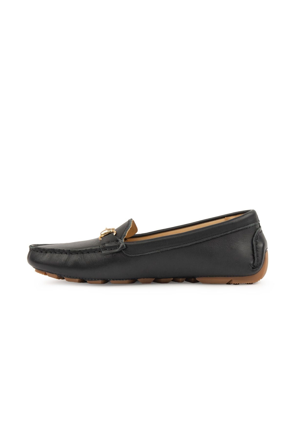 Hakiki Deri Kadın Tokalı Loafer 700913 Siyah