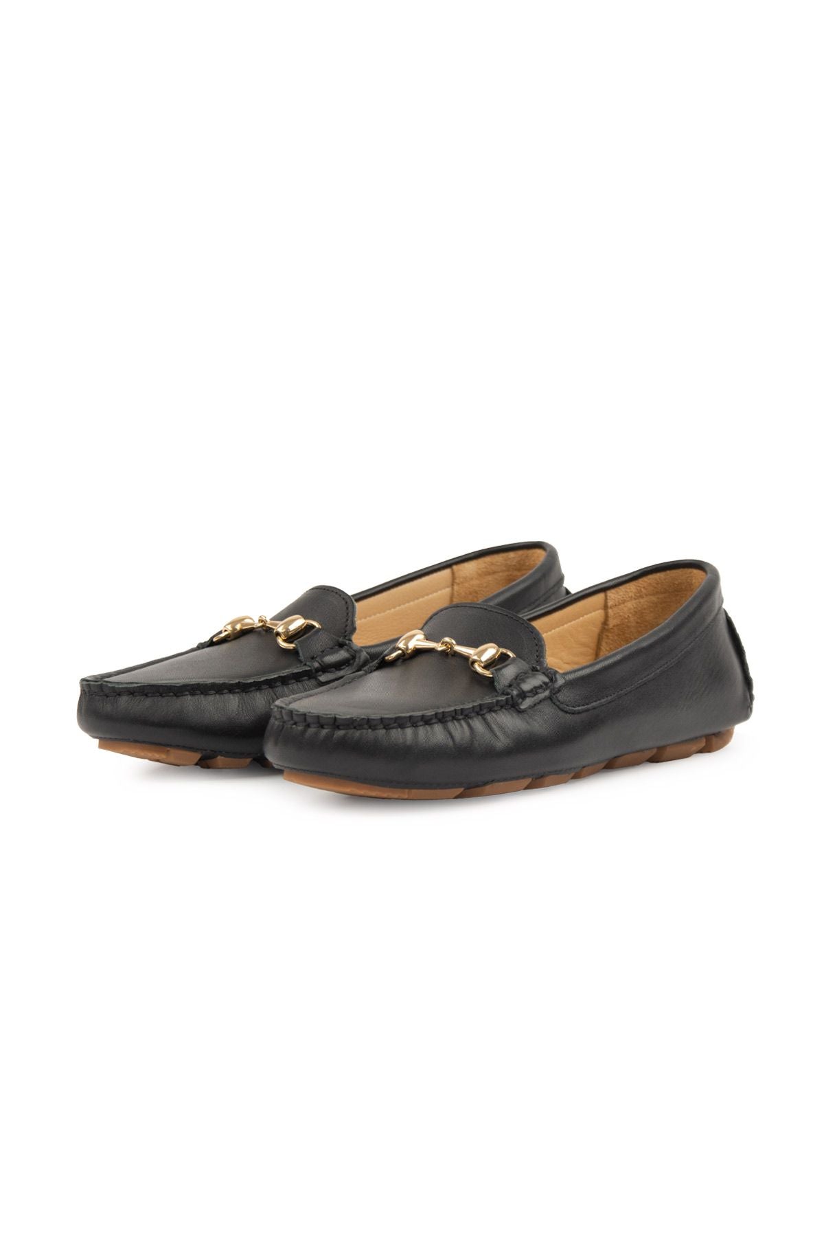 Hakiki Deri Kadın Tokalı Loafer 700913 Siyah