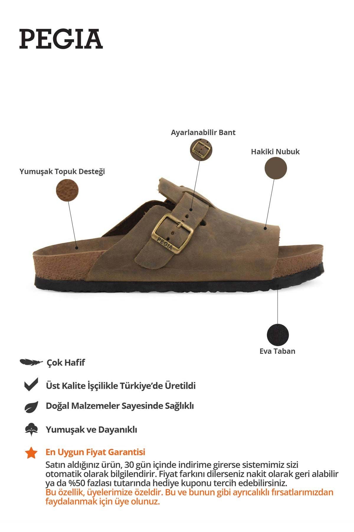 Hakiki Deri Kadın Tokalı Terlik 215546 Sahra