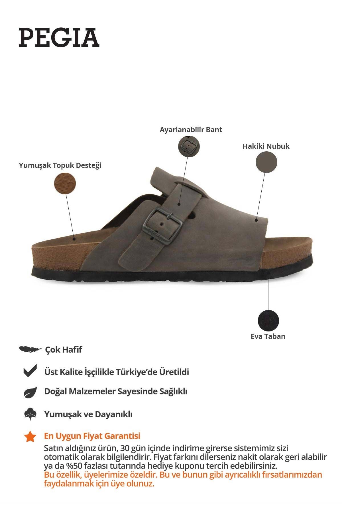 Hakiki Deri Kadın Tokalı Terlik 215546 Asfalt