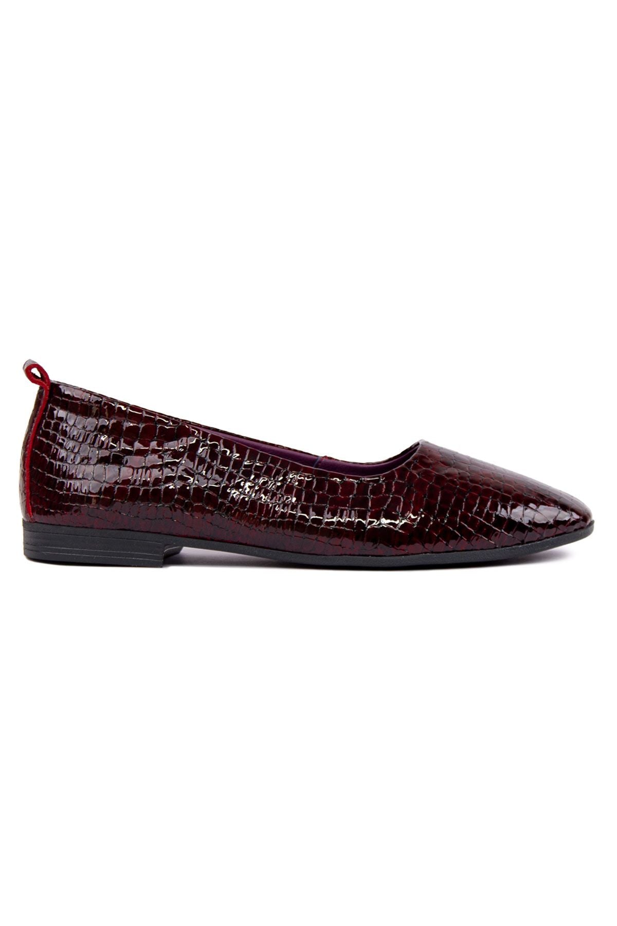 Hakiki Deri Klasik Babet DG6050 Bordo Kroko