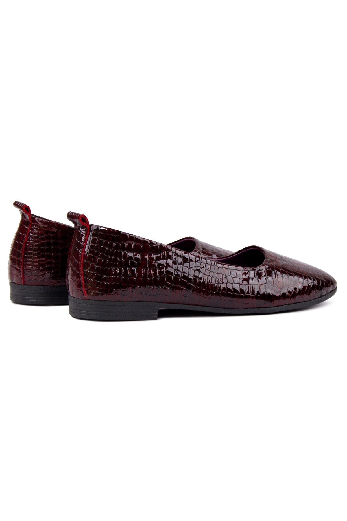 Hakiki Deri Klasik Babet DG6050 Bordo Kroko