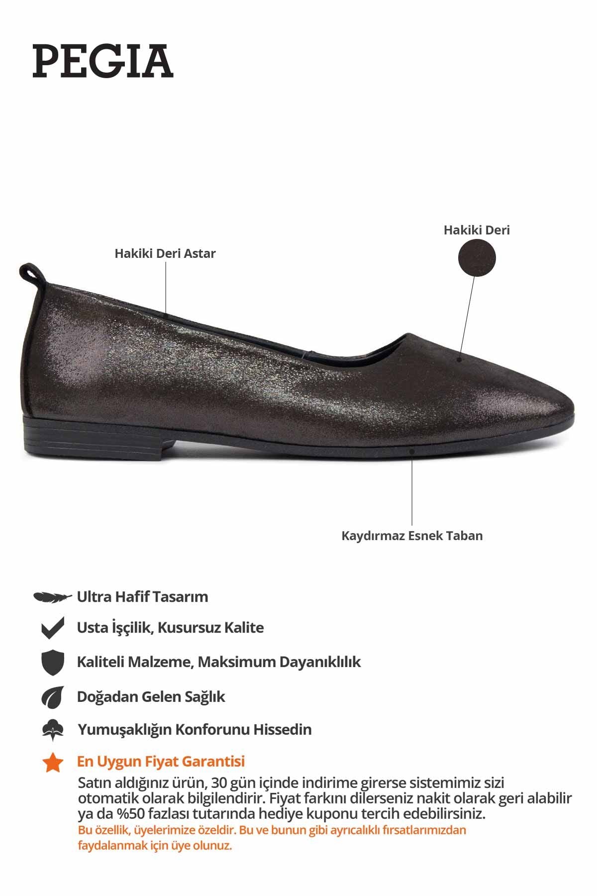 Hakiki Deri Klasik Babet DG6050 Siyah Simli