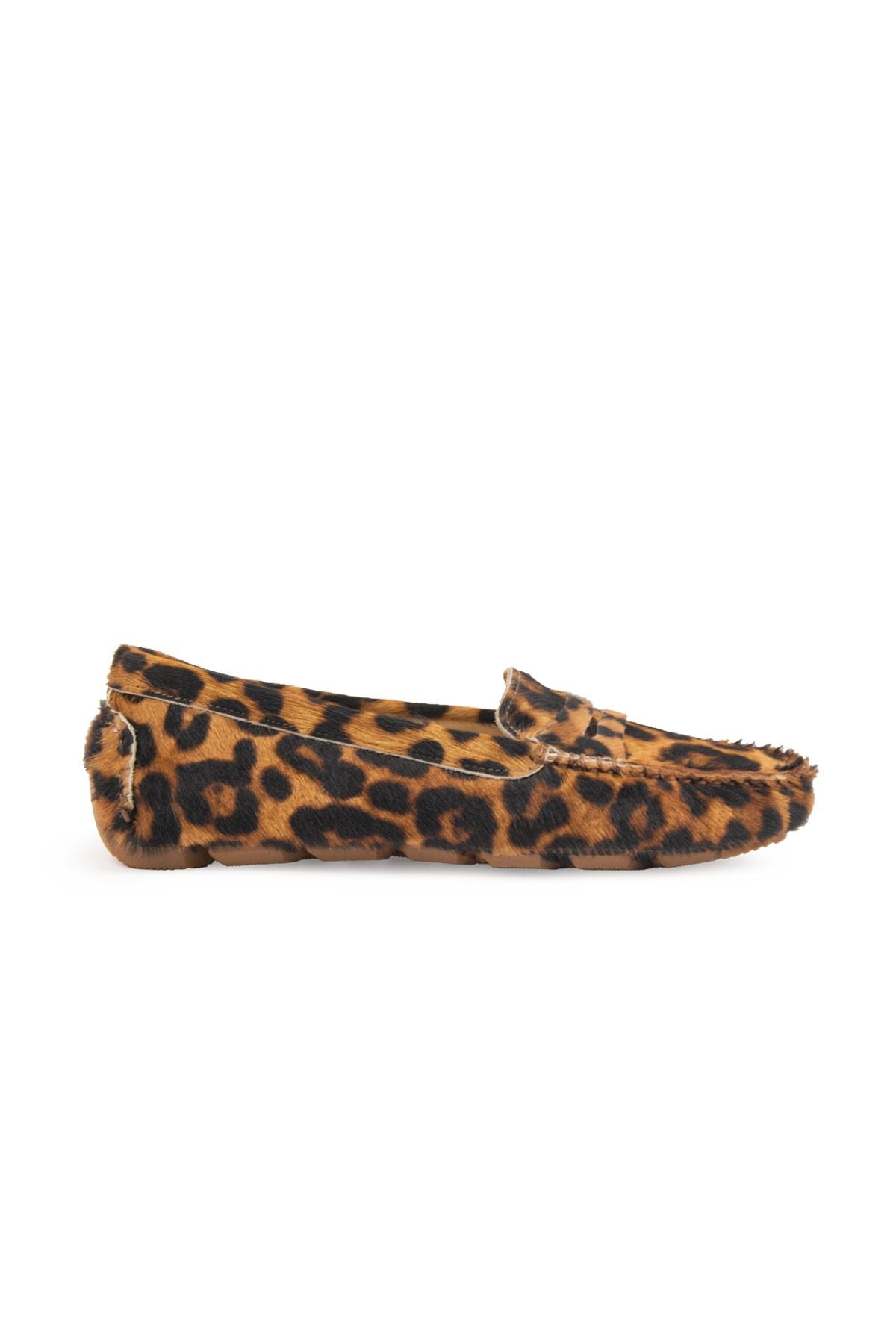 Hakiki Deri Loafer Ayakkabı 700917 Leopar