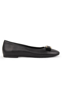 Genuine Leather Buckle Ballet Flat DG6048 Black