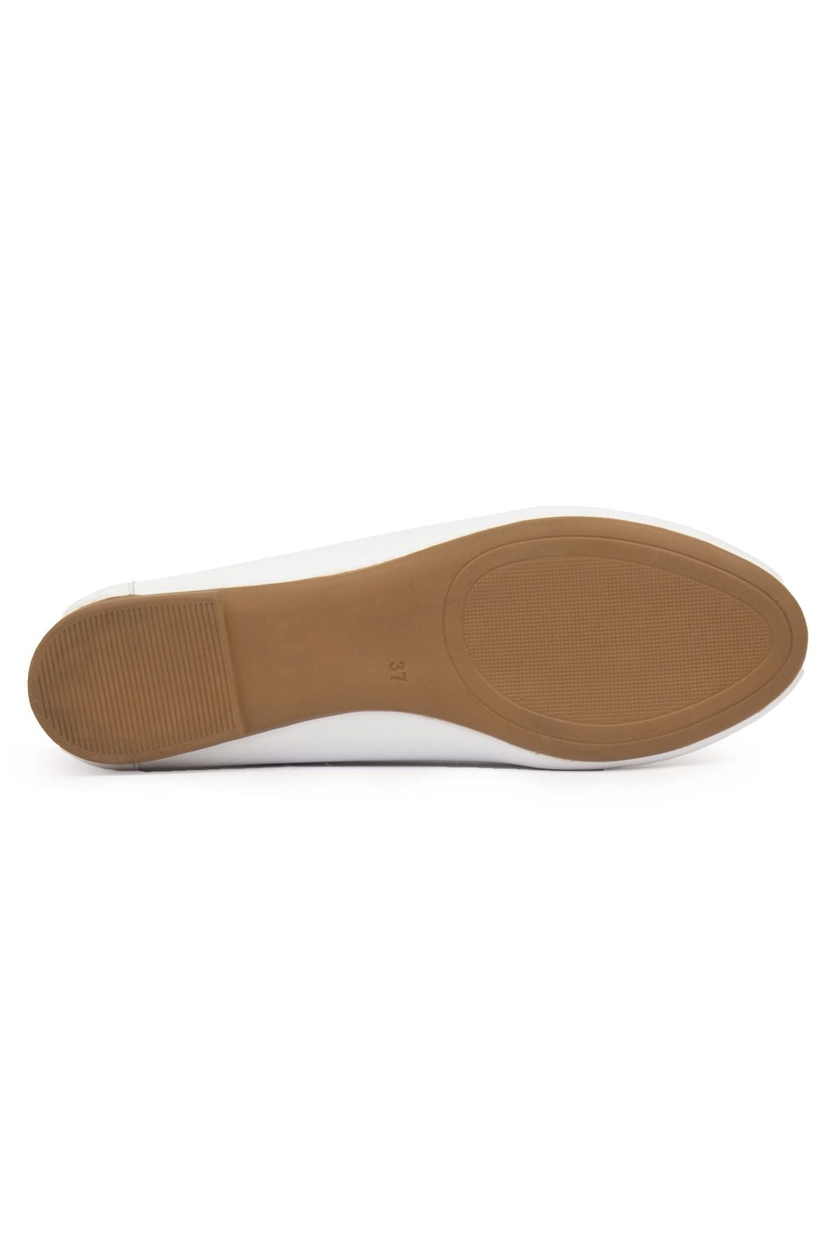 Hakiki Deri Tokalı Kadın Loafer DG6045 Beyaz