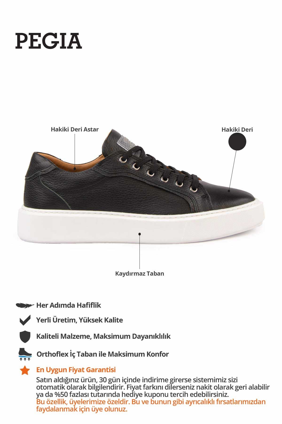 Hakiki Floater Deri Sneaker 500971 Siyah