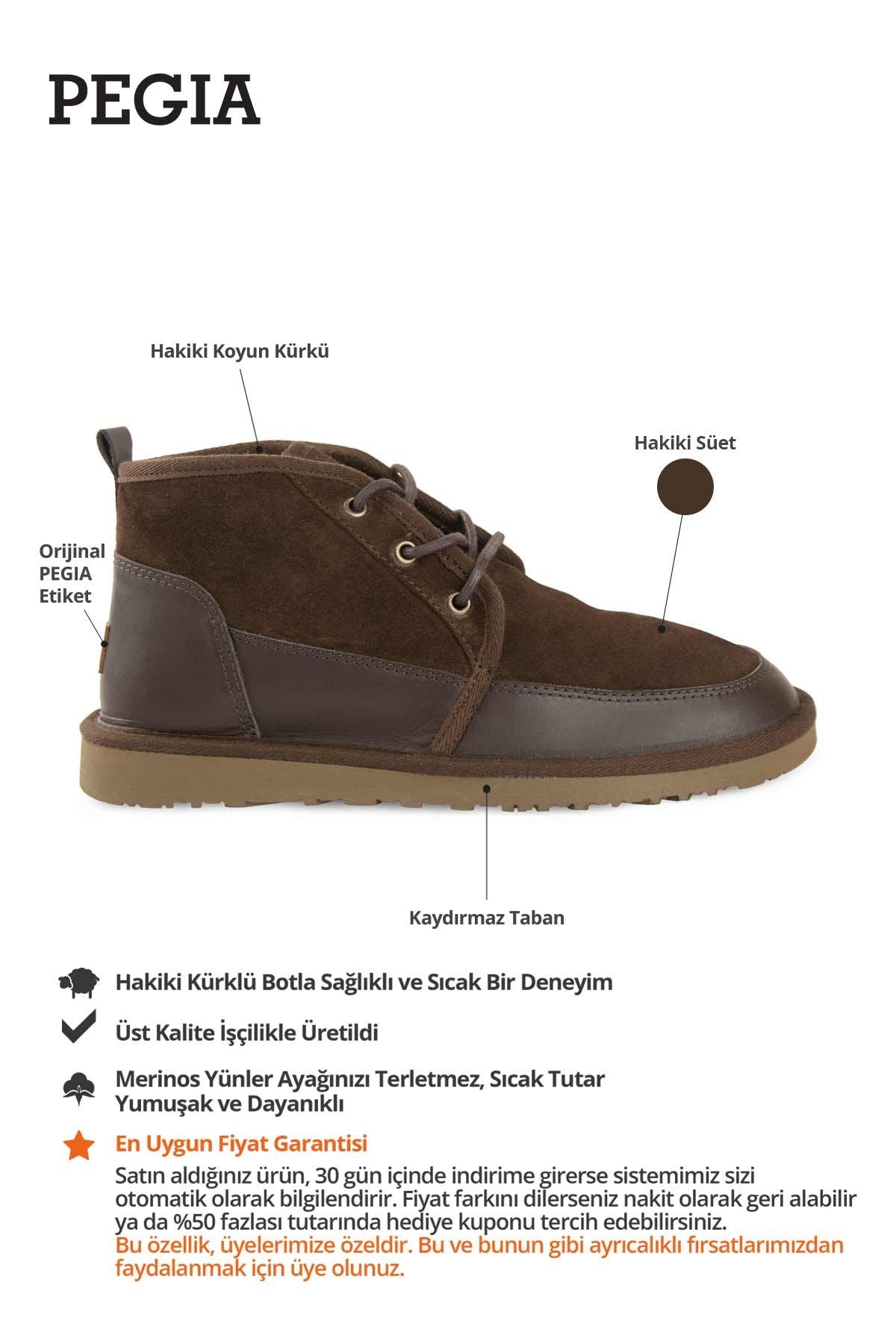 Hakiki Kürk Bağcıklı Erkek Bot 375060 Kahve
