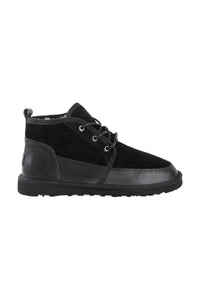 Genuine Fur-Lined Lace-Up Men's Boot 375060 Black