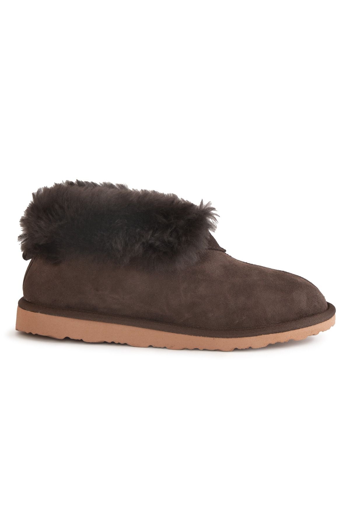 Hakiki Kürk Unisex Panduf 191222 Kahve