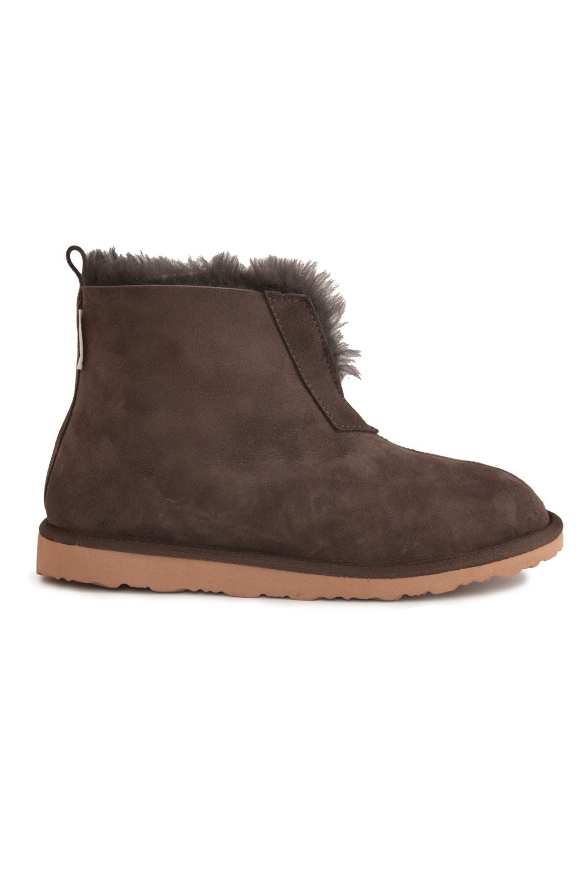Hakiki Kürk Unisex Panduf 191222 Kahve