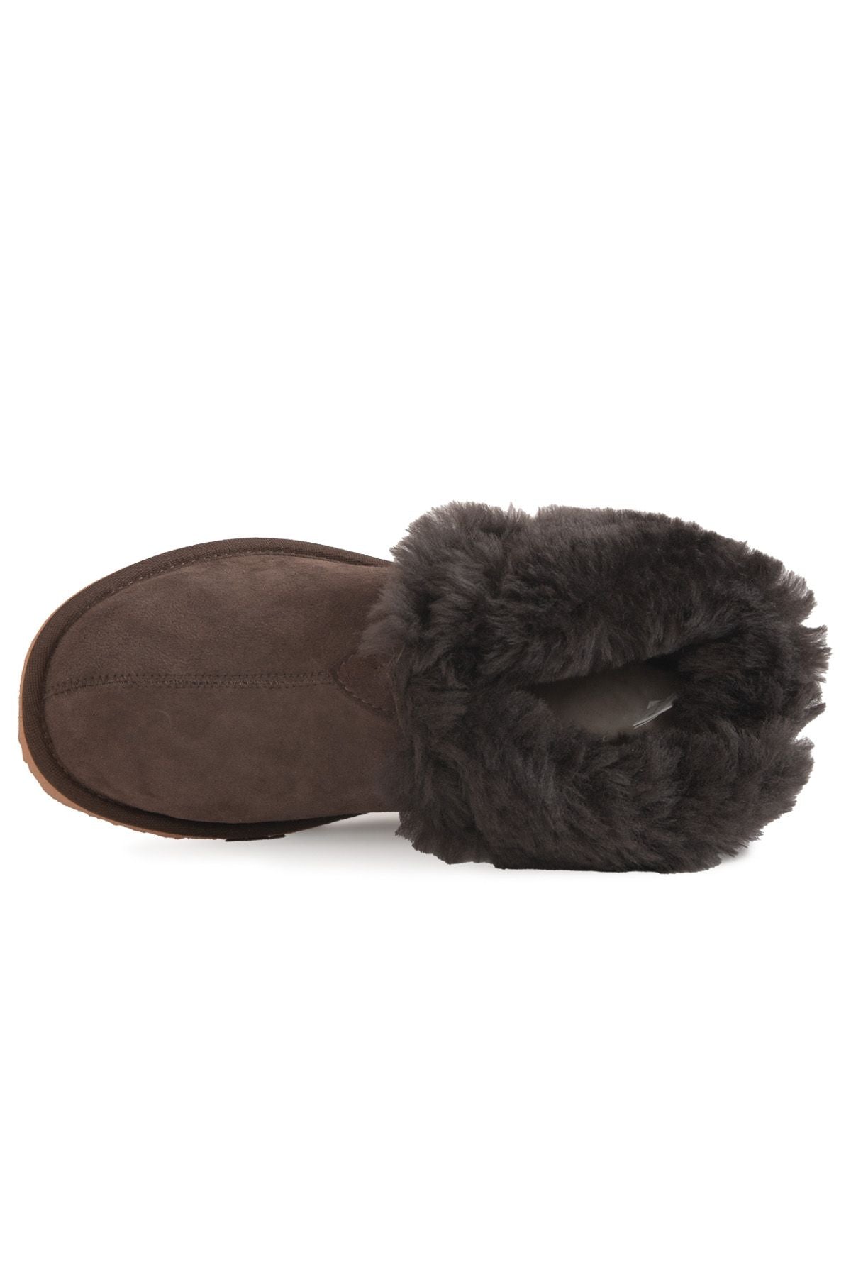 Hakiki Kürk Unisex Panduf 191222 Kahve