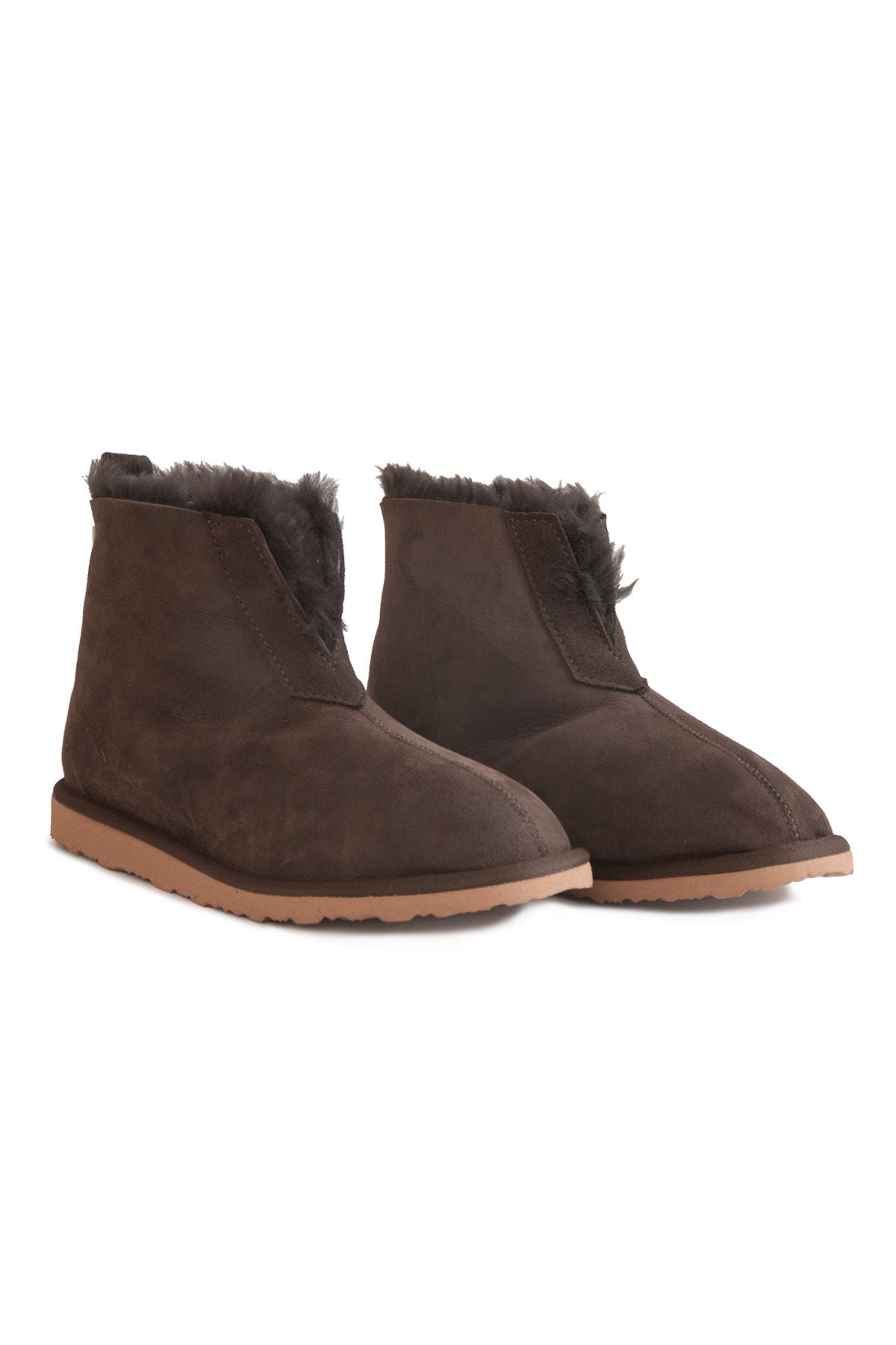 Hakiki Kürk Unisex Panduf 191222 Kahve