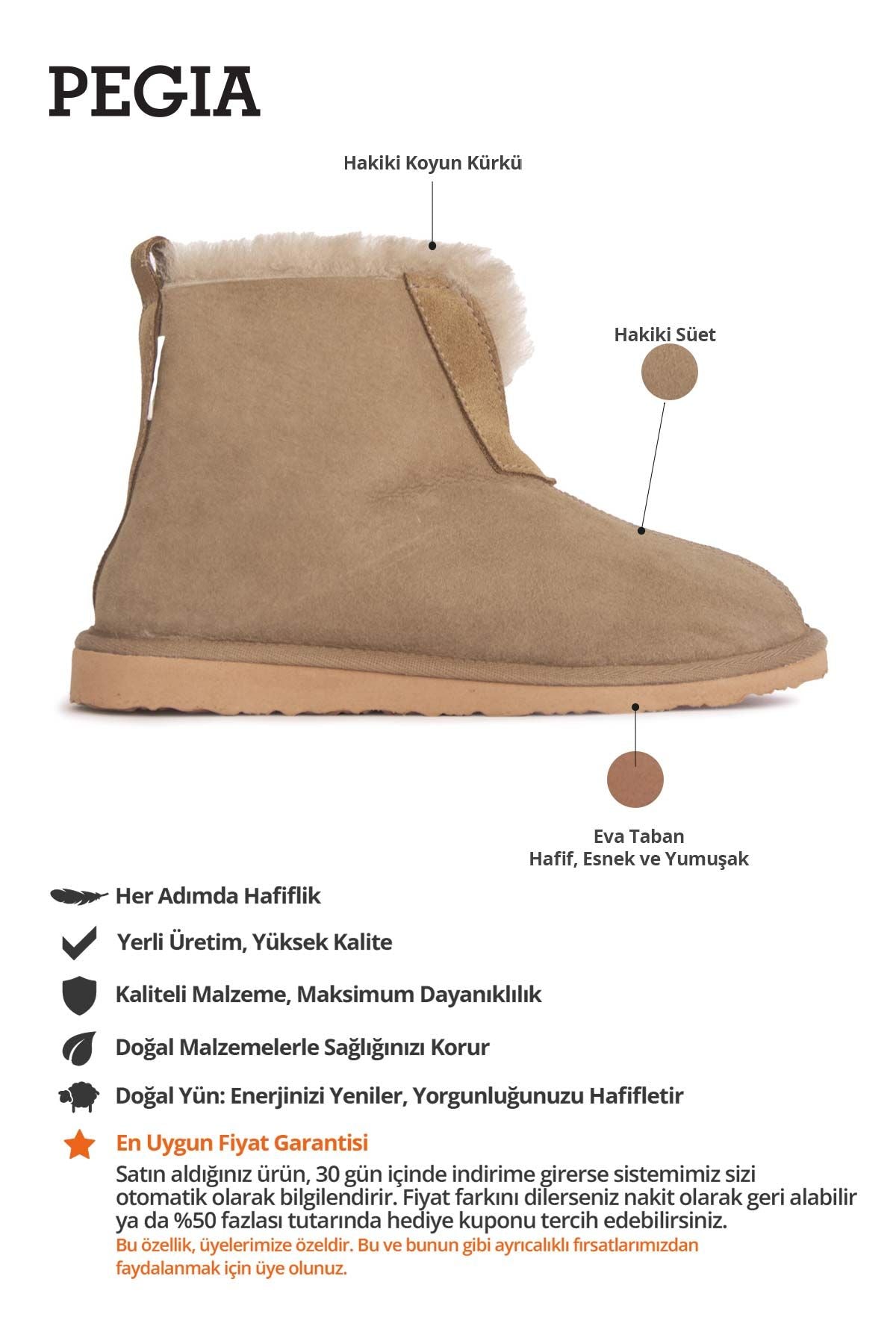 Hakiki Kürk Unisex Panduf 191222 Vizon