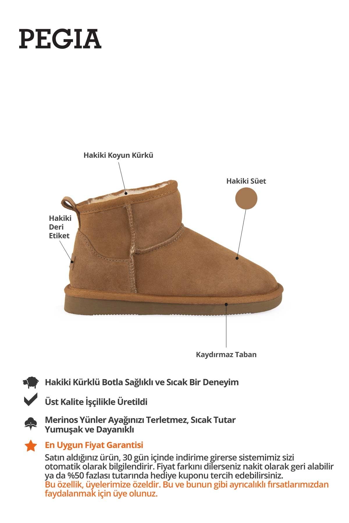 Hakiki Kürk Süet Çocuk Botu 186090 Taba