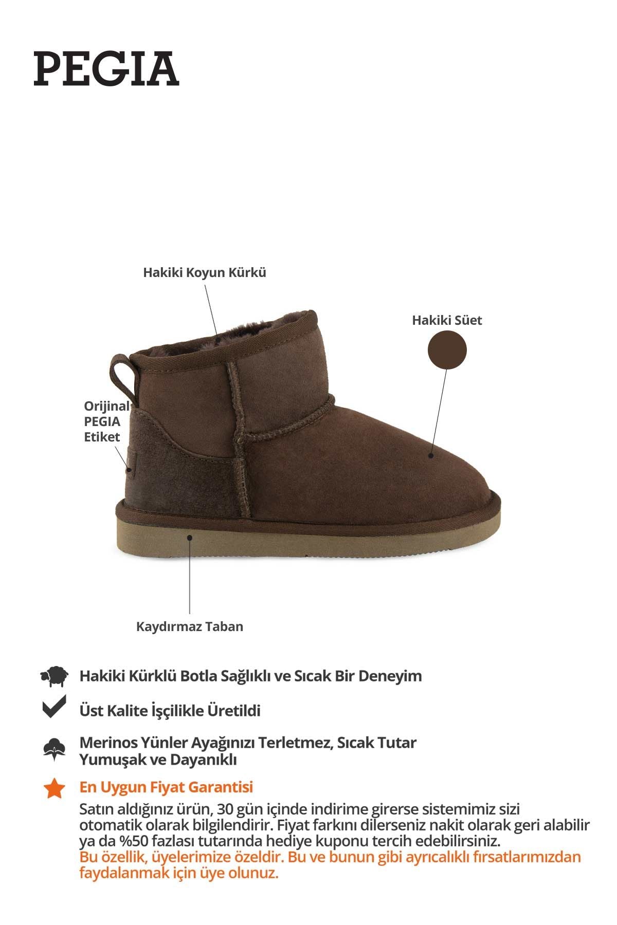 Hakiki Kürk Süet Çocuk Botu 186090 Kahve
