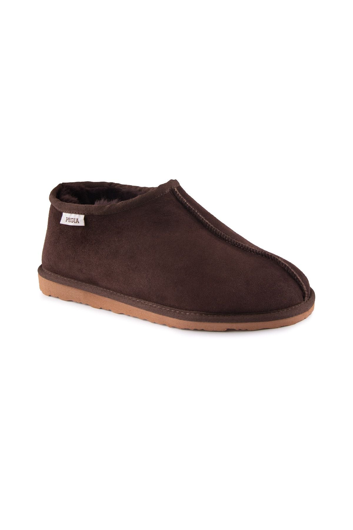 Hakiki Kürk Süet Panduf 191215 Kahve