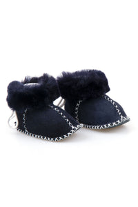 Genuine Shearling Baby Booties 141114 Navy