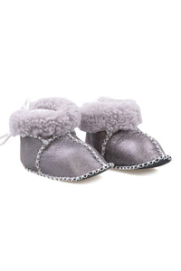 Genuine Shearling Baby Booties 141114 Gray