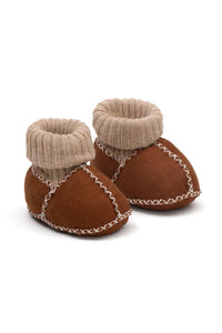 Genuine Shearling Baby Slippers 141204 Tobacco