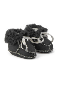 Genuine Fur Baby Booties 141212 Anthracite