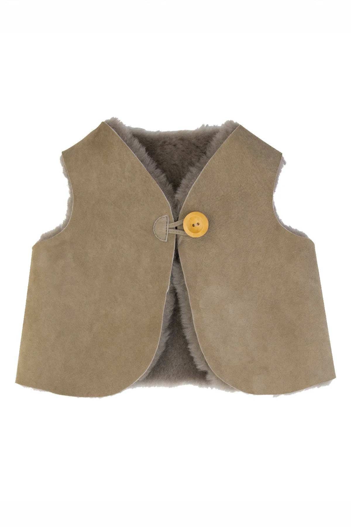 Hakiki Kürklü Bebek Yeleği BBY001 Vizon