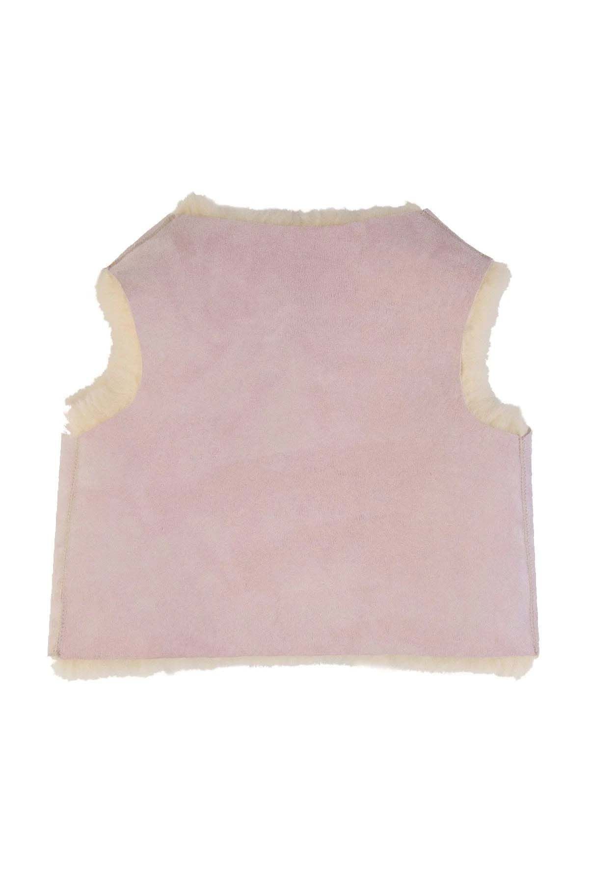 Hakiki Kürklü Bebek Yeleği BBY001 Pembe