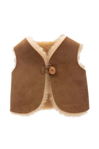 Genuine Fur Baby Vest BBY001 Tobacco