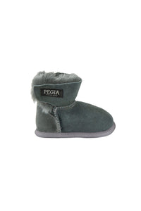 Genuine Fur Baby Hook-and-Loop Slipper 141220 Anthracite