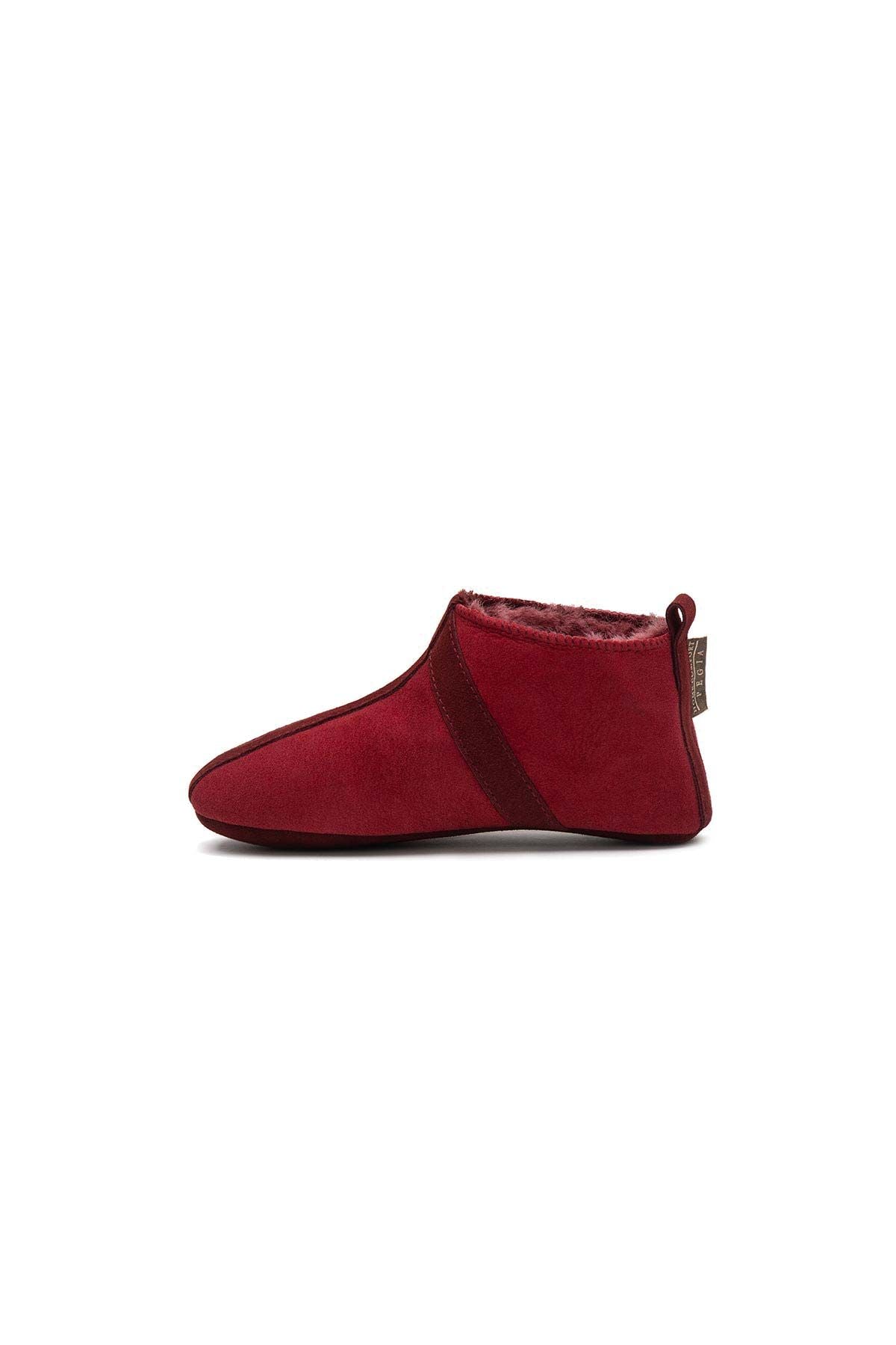 Hakiki Kürklü Çocuk Patiği 186100 Bordo
