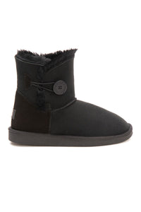 Genuine Shearling Women's Button Boot 191031 Black