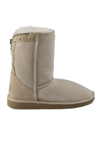 Genuine Shearling Women's Zipper Boot 191051 Beige