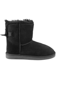 Genuine Fur Women's Bow-Detail Boots 191061 Black