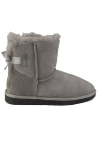 Genuine Fur Women's Bow-Detail Boots 191061 Grey