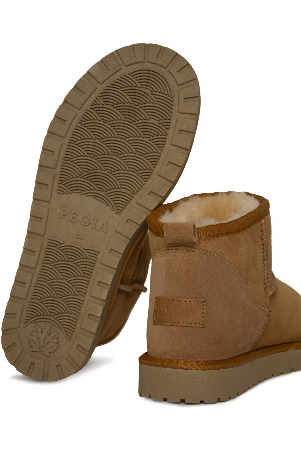Genuine Shearling Women's Mini Boot 192130 Tobacco