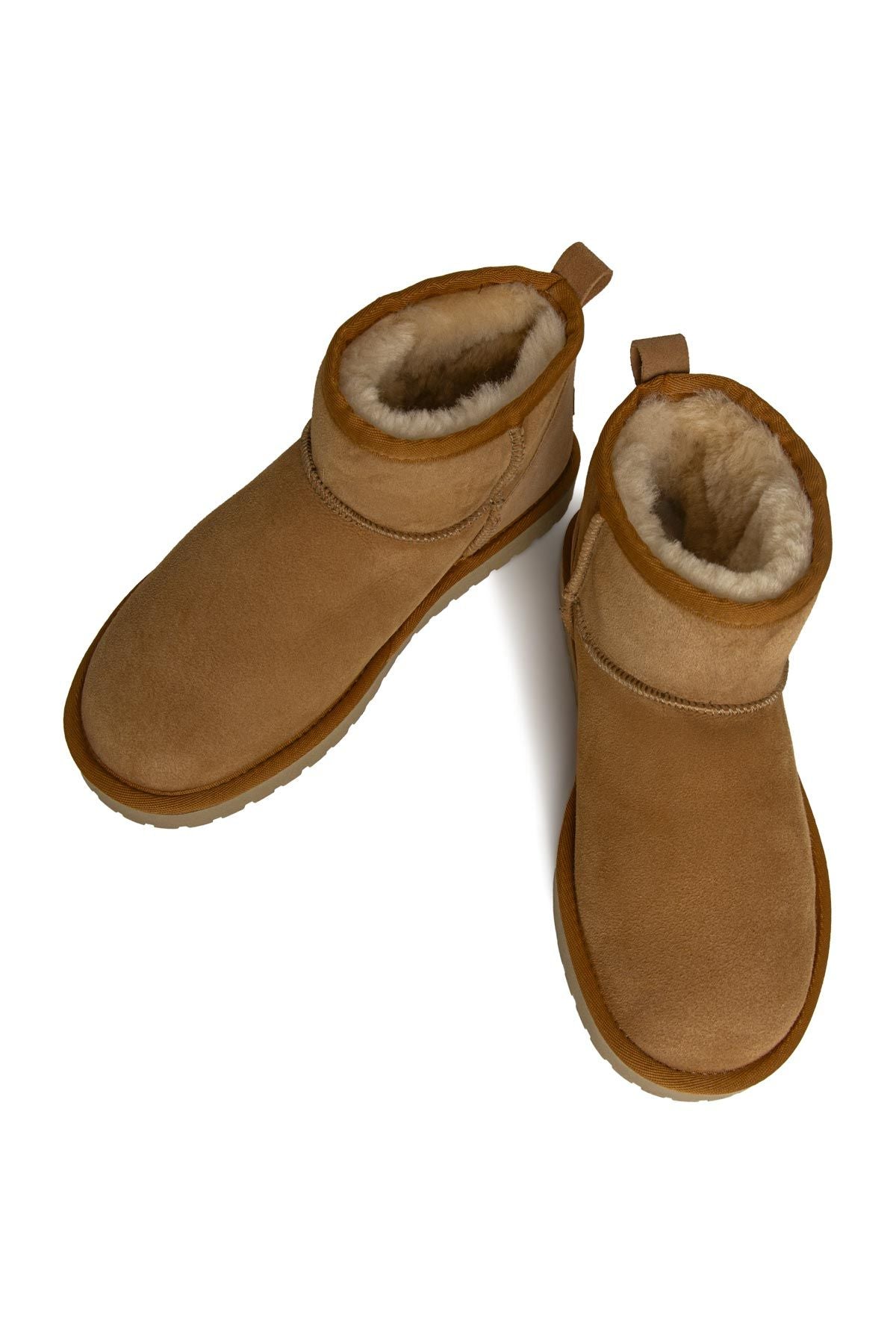 Genuine Shearling Women's Mini Boot 192130 Tobacco