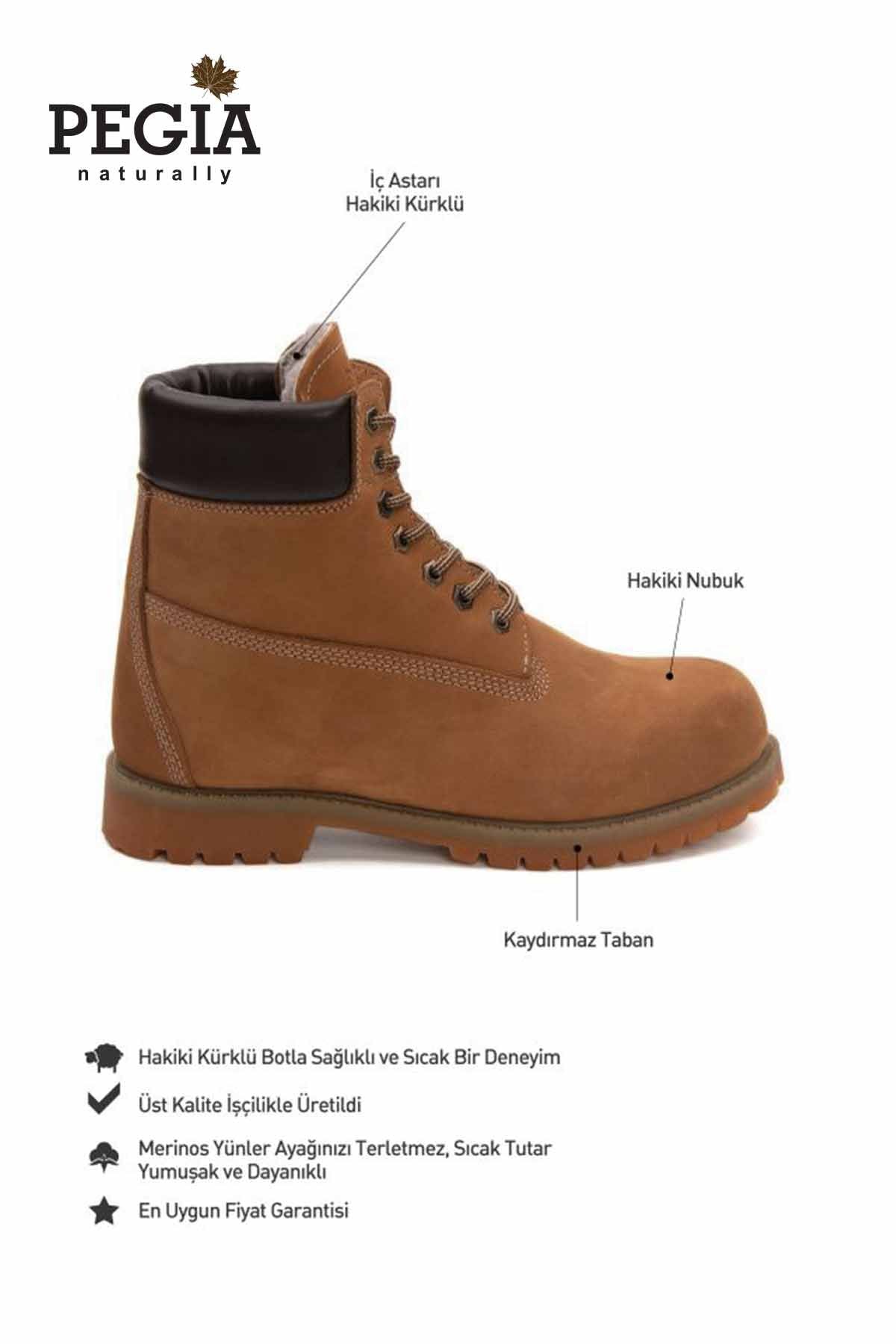 Hakiki Nubuk İçi Kürklü Erkek Bot 500950 Taba