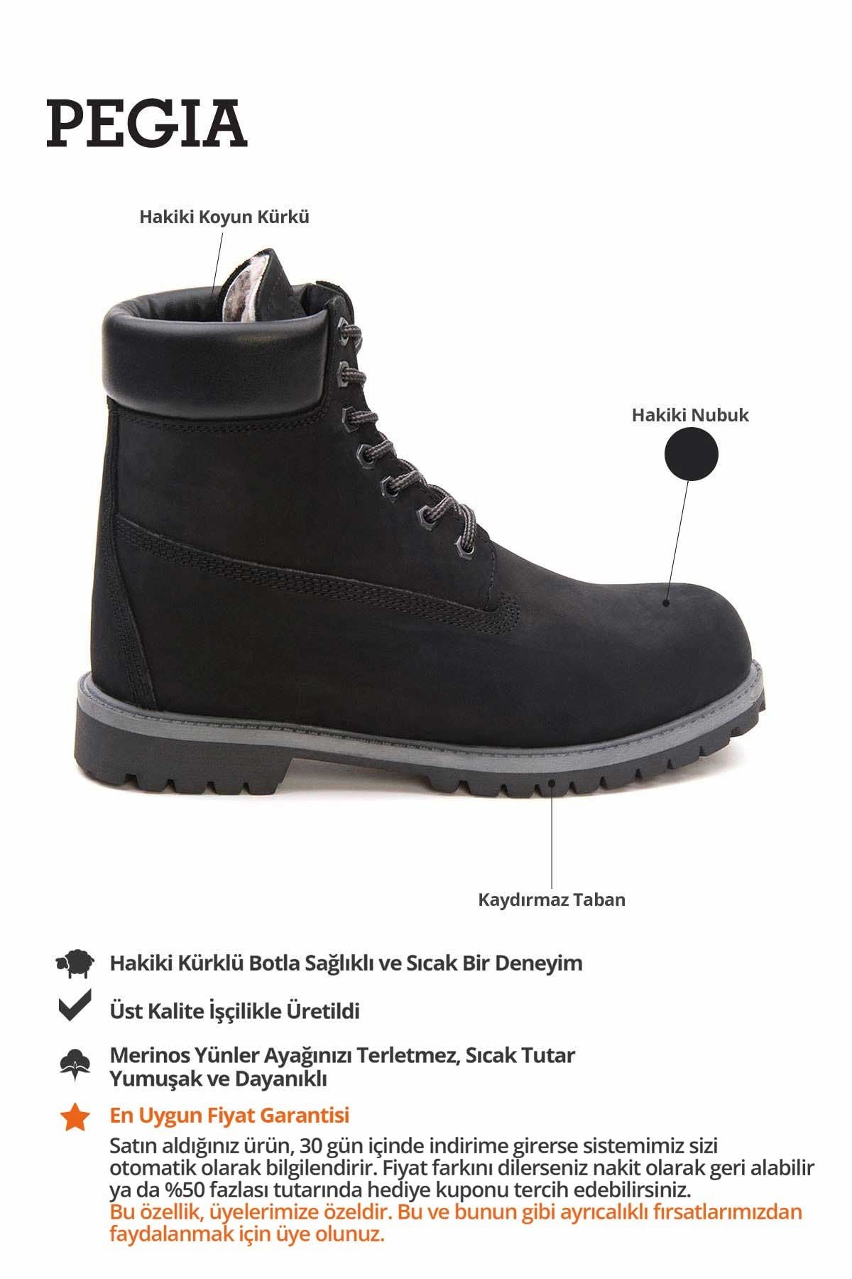 Hakiki Nubuk İçi Kürklü Erkek Bot 500950 Siyah