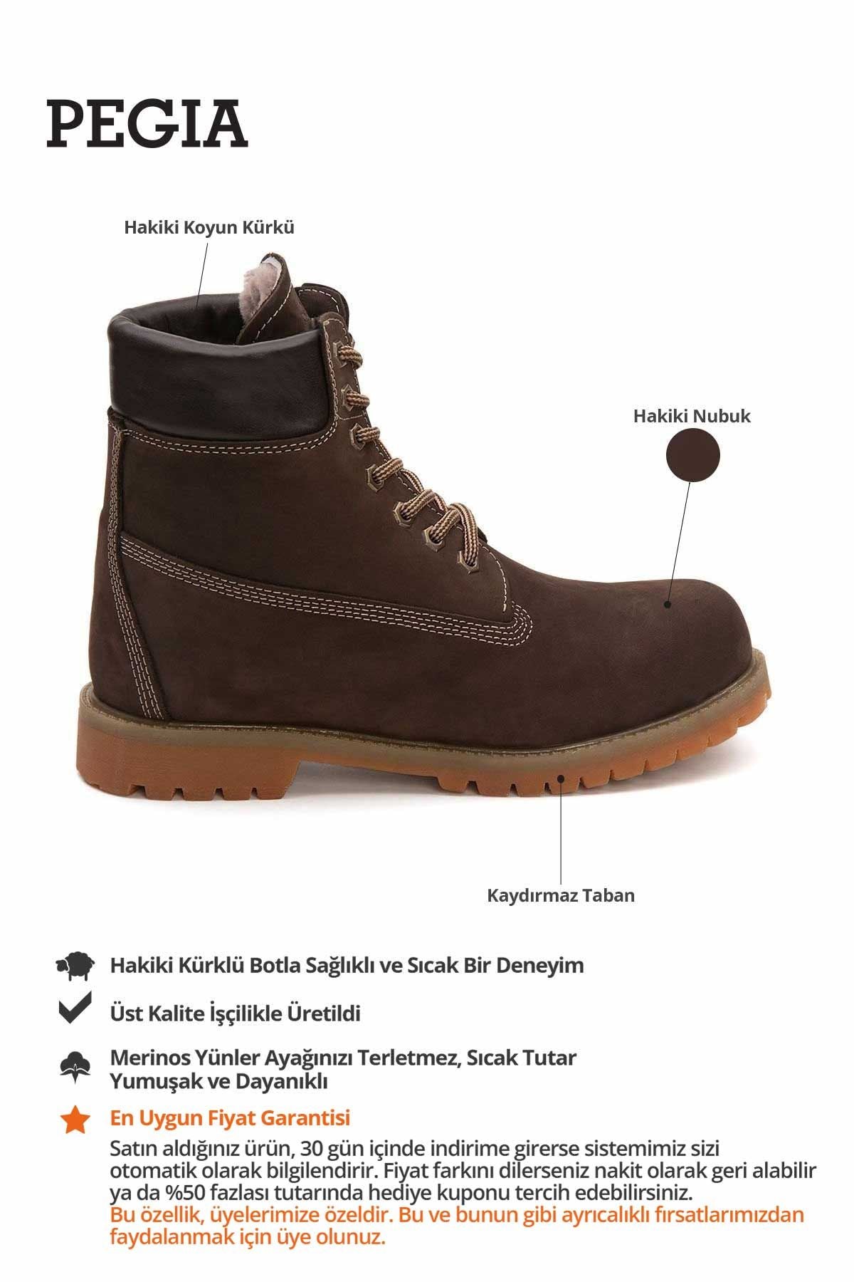 Hakiki Nubuk İçi Kürklü Erkek Bot 500950 Kahve