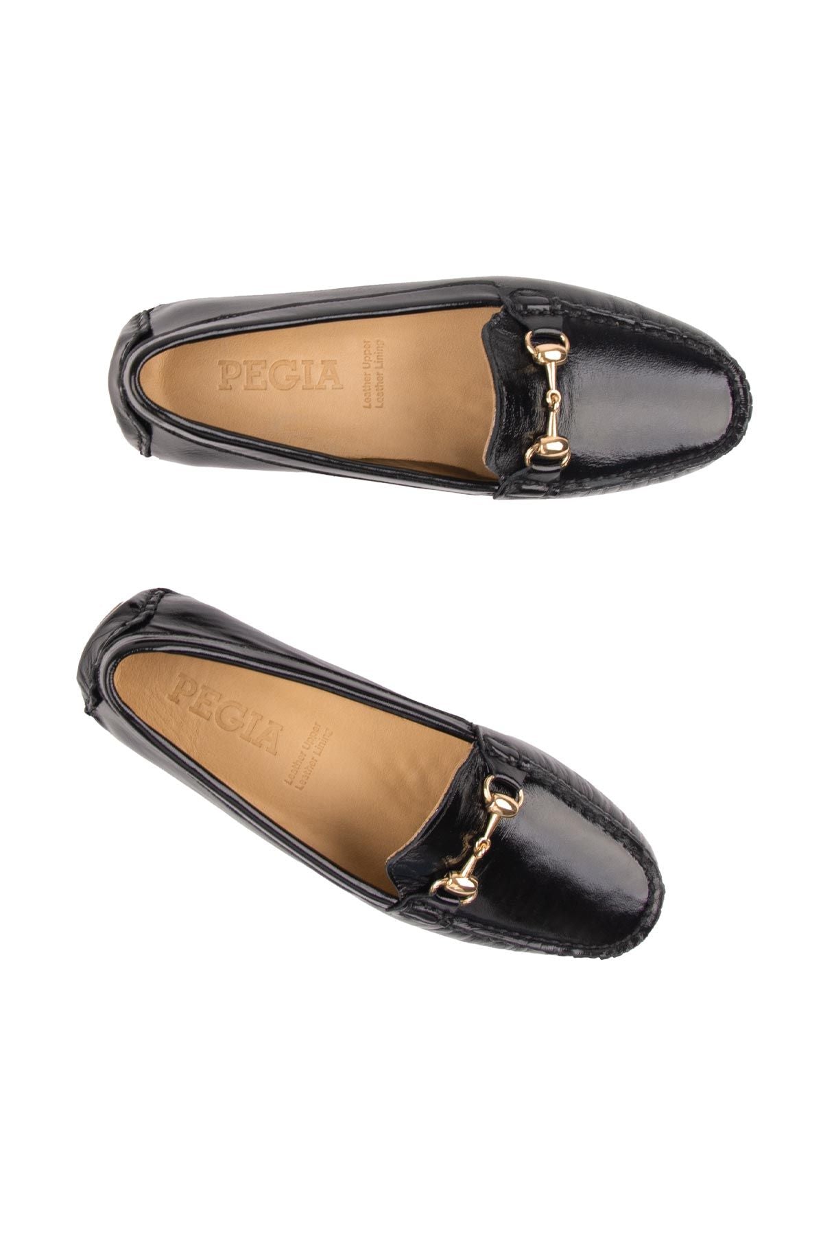 Hakiki Rugan Kadın Tokalı Loafer 700909 Siyah