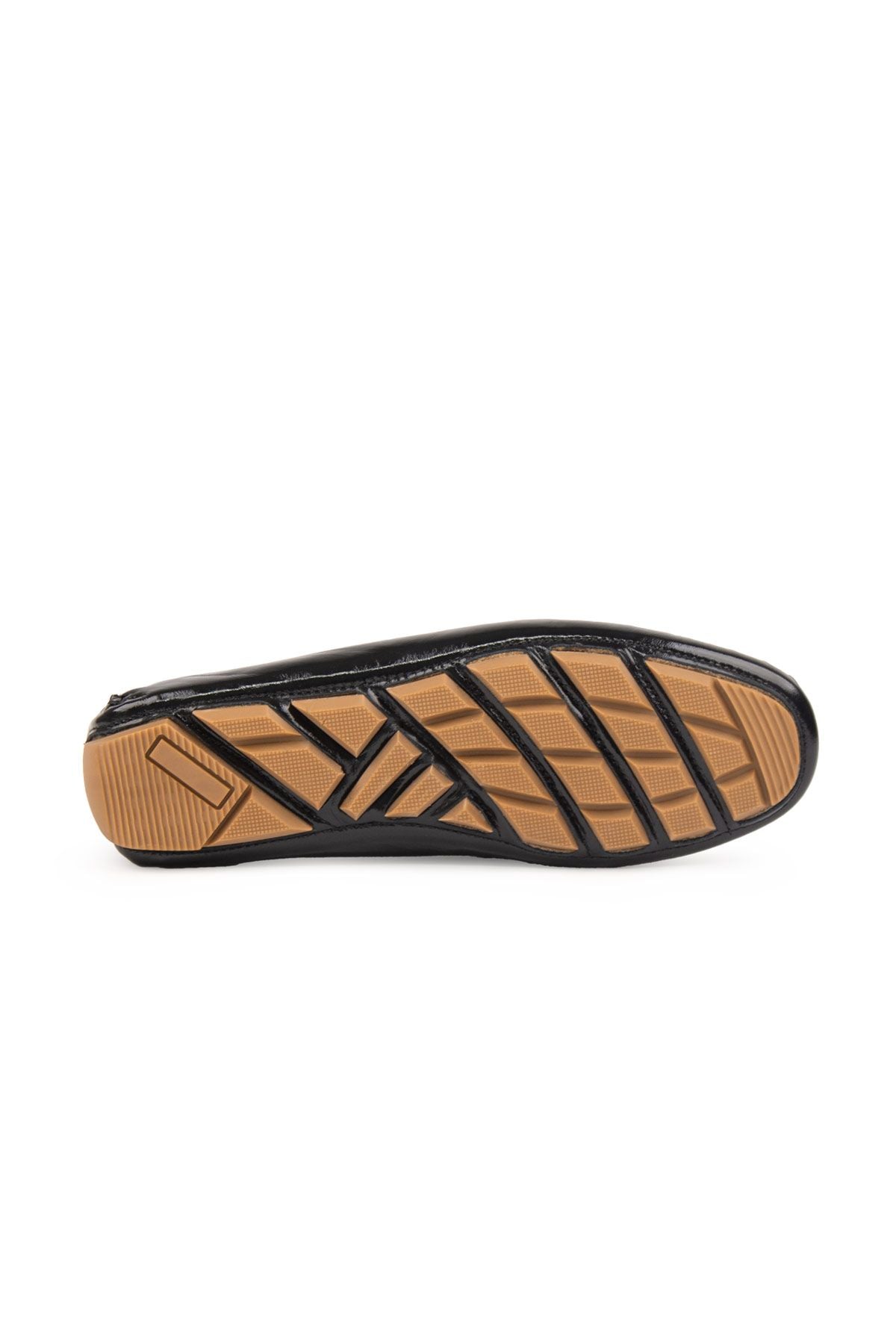 Hakiki Rugan Kadın Tokalı Loafer 700909 Siyah