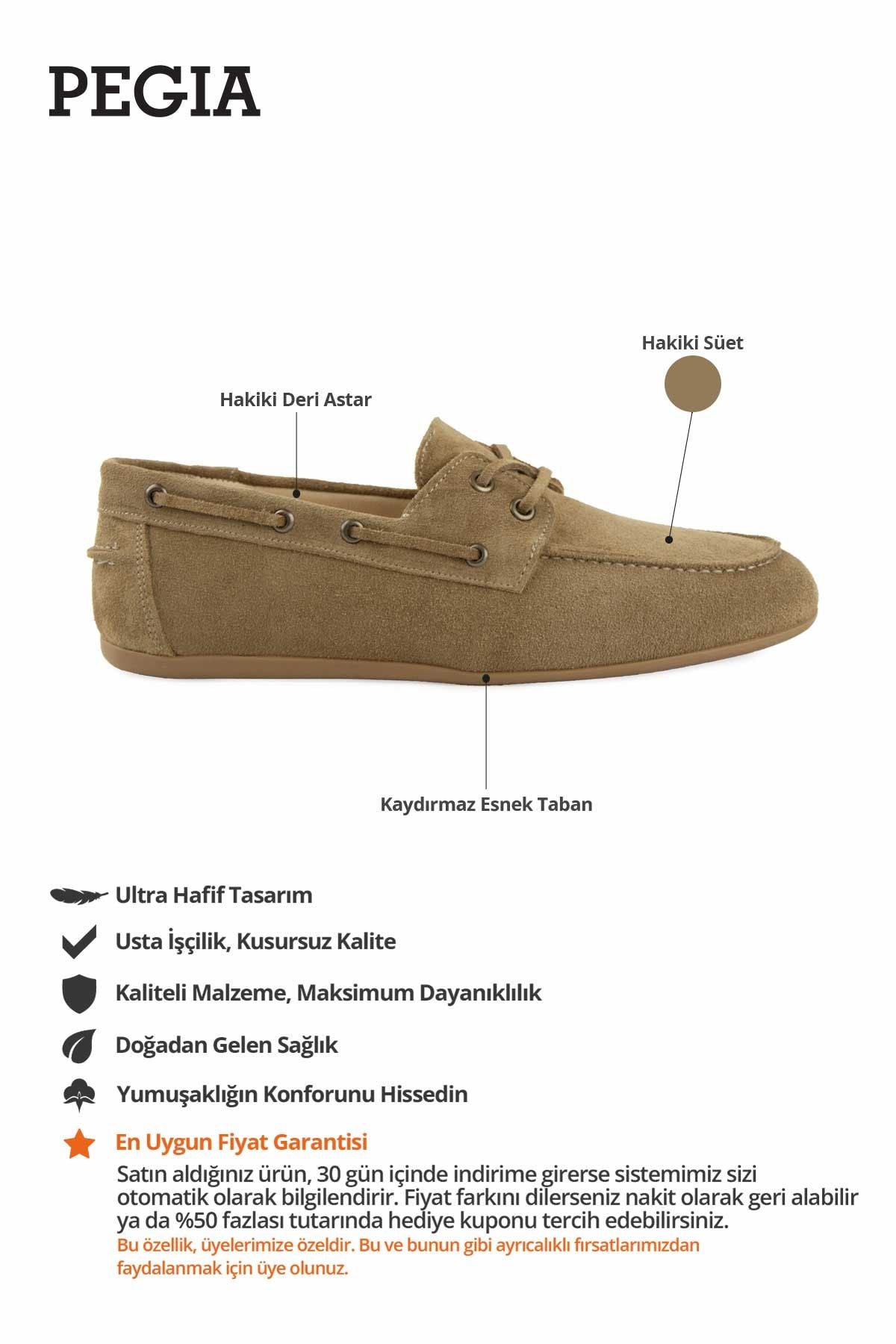 Hakiki Süet Bağcıklı Ayakkabı 700959 Coconut